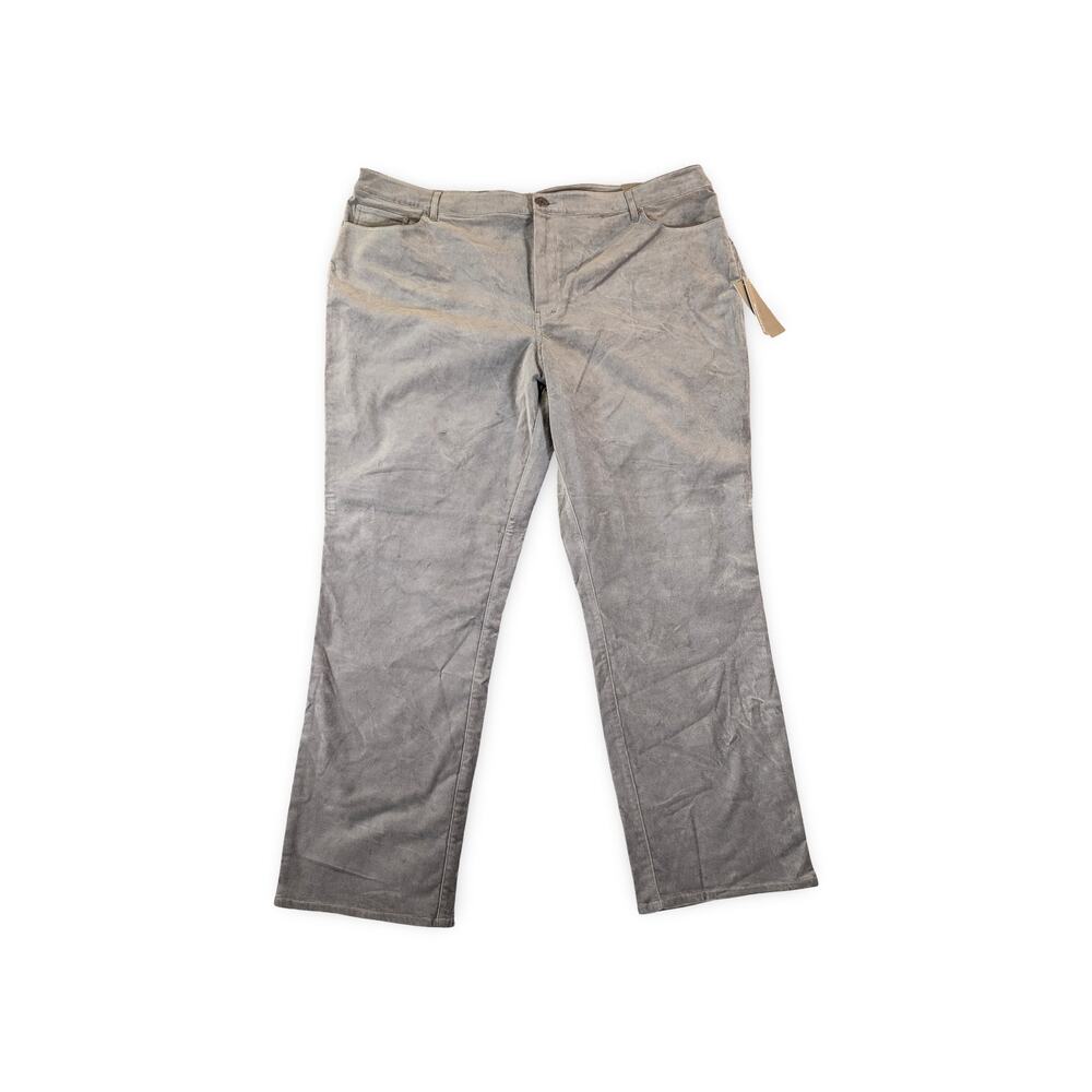 NWT Soft Surroundings Gray Velveteen Straight Leg Pants 22W